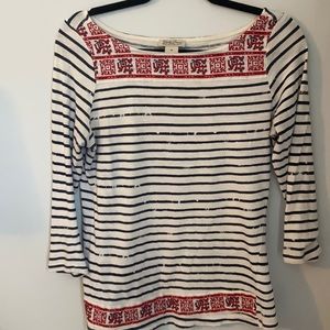 Lucky Brand 3/4 Sleeve Top- Medium